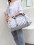 Two Tone Travel Bag Plaid Pattern