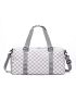 Two Tone Travel Bag Plaid Pattern