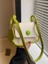 New Mini Contrast Button Irregular Flap Small Fresh Women's Shoulder Bag