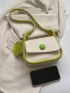 New Mini Contrast Button Irregular Flap Small Fresh Women's Shoulder Bag