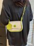 New Mini Contrast Button Irregular Flap Small Fresh Women's Shoulder Bag