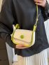 New Mini Contrast Button Irregular Flap Small Fresh Women's Shoulder Bag