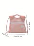 Letter Patch Decor Square Bag Pink Multi-Function