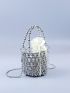 Mini Bucket Bag Drawstring & Beaded Design