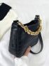 Small Square Bag Crocodile Embossed Chain Decor