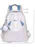 Two Tone Classic Backpack Ruched Detail Metal Decor With Bag Charm