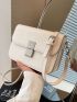 Small Flap Square Bag Metal Decor Minimalist