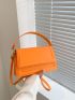 Minimalist Square Bag Flap Small Neon Orange