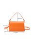 Minimalist Square Bag Flap Small Neon Orange