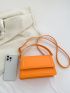 Minimalist Square Bag Flap Small Neon Orange