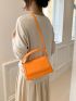 Minimalist Square Bag Flap Small Neon Orange