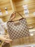 Plaid Pattern Bucket Bag Top Handle Small