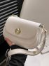 Minimalist Saddle Bag Small Flap White