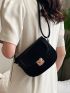 Minimalist Saddle Bag Mini Flap Black