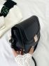 Minimalist Saddle Bag Mini Flap Black