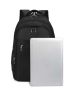 Letter Patch Decor Laptop Backpack Black Portable