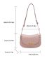 Small Saddle Bag Solid Pink Fashion Style