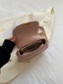 Small Saddle Bag Solid Pink Fashion Style