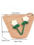 Small Crossbody Bag Flower Decor