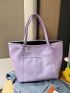 Minimalist Shoulder Tote Bag Double Handle Purple