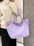 Minimalist Shoulder Tote Bag Double Handle Purple