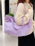 Minimalist Shoulder Tote Bag Double Handle Purple