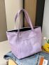 Minimalist Shoulder Tote Bag Double Handle Purple