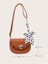 Twilly Scarf Decor Saddle Bag Mini Brown