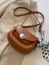 Twilly Scarf Decor Saddle Bag Mini Brown