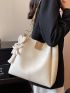 Minimalist Shoulder Tote Bag Small With Bag Charm