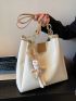 Minimalist Shoulder Tote Bag Small With Bag Charm