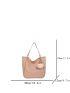 Minimalist Hobo Bag With Bag Charm Pink Large Capacity