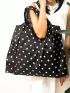 Polka Dot Shopper Bag Foldable Oversized