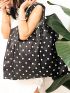 Polka Dot Shopper Bag Foldable Oversized