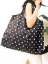 Polka Dot Shopper Bag Foldable Oversized