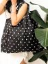 Polka Dot Shopper Bag Foldable Oversized