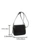 Crocodile Embossed Square Bag Mini Flap Black