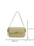 Small Shoulder Bag Metal Decor Solid Yellow