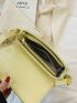 Small Shoulder Bag Metal Decor Solid Yellow