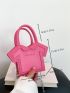 Mini Novelty Bag Letter Embossed Double Handle Chain Strap