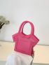 Mini Novelty Bag Letter Embossed Double Handle Chain Strap