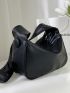 Medium Hobo Bag Solid Black Minimalist Style