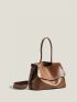 Solid Brown Shoulder Bag Minimalist & Elegant Style