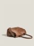 Solid Brown Shoulder Bag Minimalist & Elegant Style