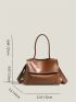 Solid Brown Shoulder Bag Minimalist & Elegant Style