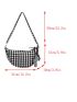 Medium Hobo Bag Plaid Pattern With Bag Charm