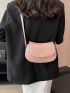 Small Saddle Bag Solid Pink Fashion Style