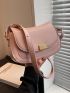 Small Saddle Bag Solid Pink Fashion Style