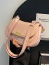 Small Saddle Bag Solid Pink Fashion Style