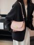 Small Saddle Bag Solid Pink Fashion Style